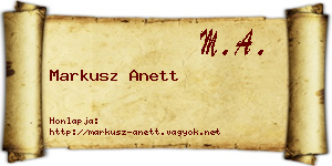 Markusz Anett névjegykártya